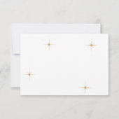 Minimalistische klassieke hemelse gouden sterren b RSVP kaartje (Achterkant)