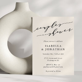 Minimalistische klassieke Ivory Cream Couples Douc Kaart