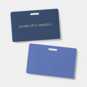 Minimalistische Klassieke Professionele Blauwe Kle Badge (Voor- en achterkant)