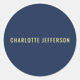 Minimalistische Klassieke Professionele Blauwe Kle Ronde Sticker