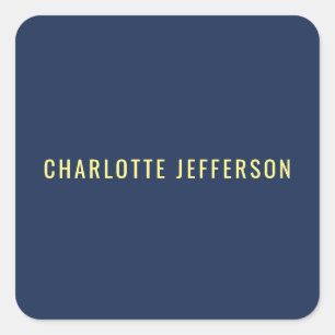 Minimalistische Klassieke Professionele Blauwe Kle Vierkante Sticker