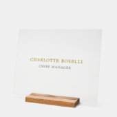 Minimalistische Klassieke Professionele Gouden Kle Acryl Bord (Hoek)