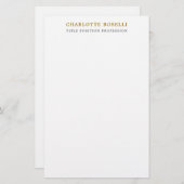 Minimalistische Klassieke Professionele Gouden Kle Briefpapier (Voorkant / Achterkant)