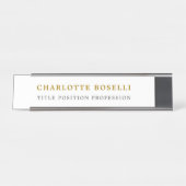 Minimalistische Klassieke Professionele Gouden Kle Bureau Naambordje (Voorkant)