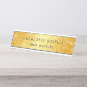 Minimalistische Klassieke Professionele Gouden Kle Bureau Naambordje (Voorkant)