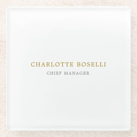 Minimalistische Klassieke Professionele Gouden Kle Glazen Onderzetter (Voorkant)