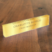 Minimalistische Klassieke Professionele Gouden Kle Naambordje (Zijkant)