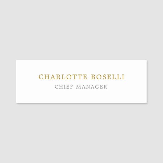 Minimalistische Klassieke Professionele Gouden Kle Naamplaatje (Voorkant)