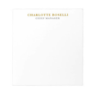 Minimalistische Klassieke Professionele Gouden Kle Notitieblok