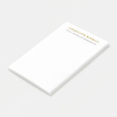 Minimalistische Klassieke Professionele Gouden Kle Post-it® Notes (Schuin)