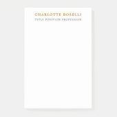 Minimalistische Klassieke Professionele Gouden Kle Post-it® Notes (Voorkant)
