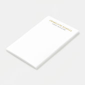 Minimalistische Klassieke Professionele Gouden Kle Post-it® Notes (Schuin)
