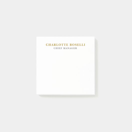Minimalistische Klassieke Professionele Gouden Kle Post-it® Notes (Voorkant)