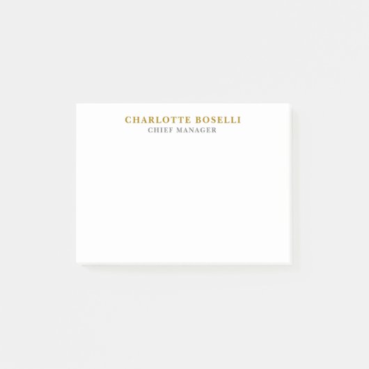 Minimalistische Klassieke Professionele Gouden Kle Post-it® Notes (Voorkant)