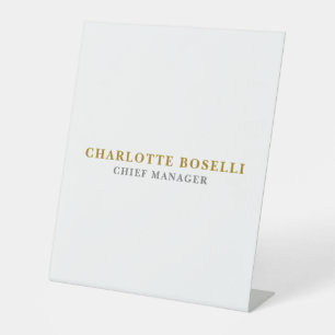 Minimalistische Klassieke Professionele Gouden Kle Reclamebord Met Voetstuk