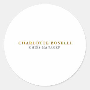 Minimalistische Klassieke Professionele Gouden Kle Ronde Sticker