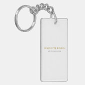 Minimalistische Klassieke Professionele Gouden Kle Sleutelhanger (Voorkant Links)