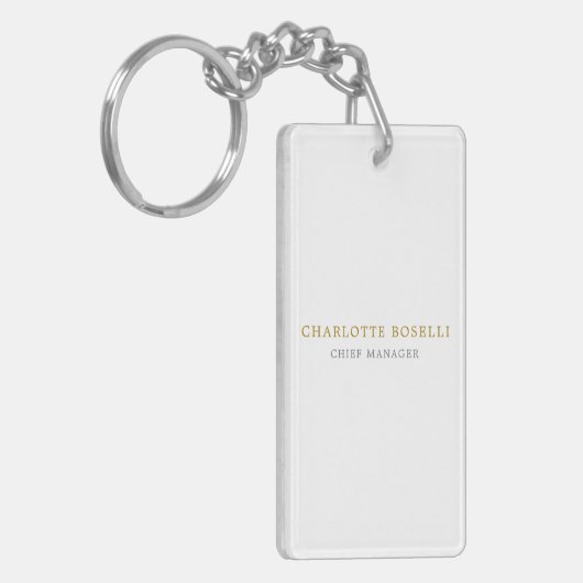 Minimalistische Klassieke Professionele Gouden Kle Sleutelhanger (Voorkant Links)