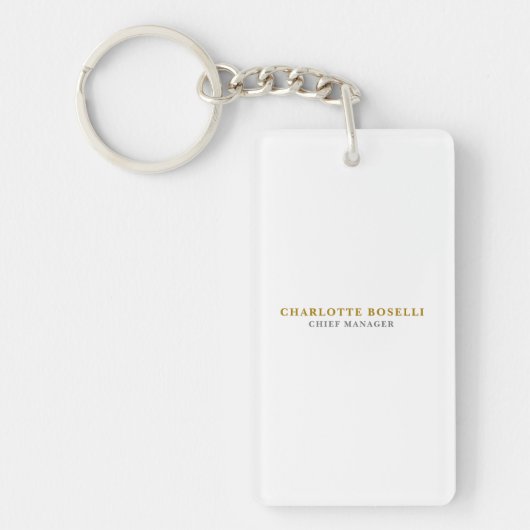 Minimalistische Klassieke Professionele Gouden Kle Sleutelhanger (Voorkant)