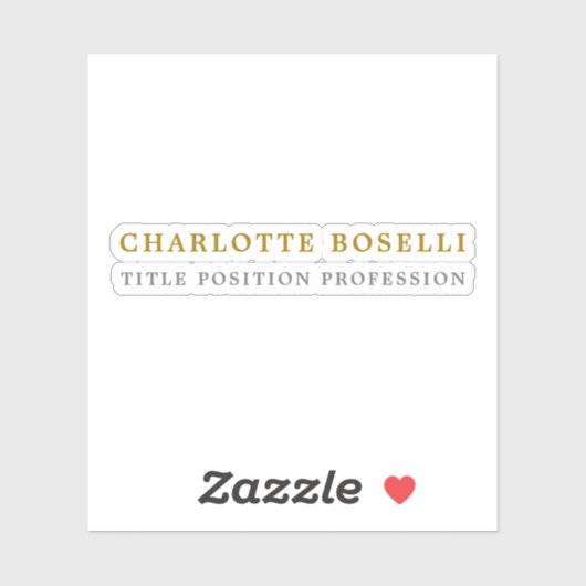 Minimalistische Klassieke Professionele Gouden Kle Sticker (Vel)