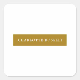 Minimalistische Klassieke Professionele Gouden Kle Vierkante Sticker