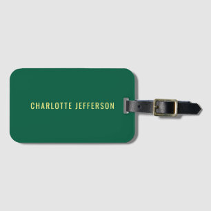 Minimalistische Klassieke Professionele Groen Geel Bagagelabel