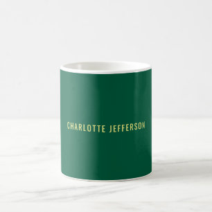 Minimalistische Klassieke Professionele Groen Geel Koffiemok