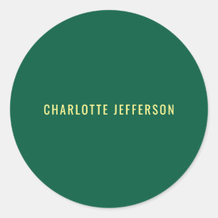 Minimalistische Klassieke Professionele Groen Geel Ronde Sticker