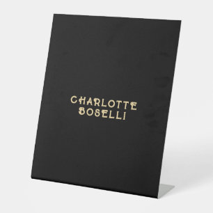 Minimalistische Klassieke Professionele Zwarte Gou Reclamebord Met Voetstuk