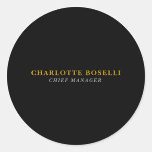 Minimalistische Klassieke Professionele Zwarte Gou Ronde Sticker