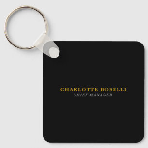 Minimalistische Klassieke Professionele Zwarte Gou Sleutelhanger