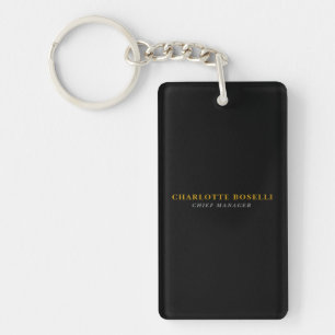 Minimalistische Klassieke Professionele Zwarte Gou Sleutelhanger