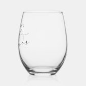 Minimalistische klassieke script aangepaste bruids wijnglas zonder voet (Links)