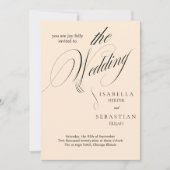 Minimalistische klassieke script bruiloft uitnodig kaart (Voorkant)