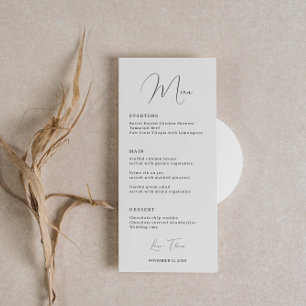 Minimalistische klassieke script lettertype bruilo menu