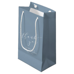Minimalistische klassieke stoffige blauwe bruidsdo klein cadeauzakje