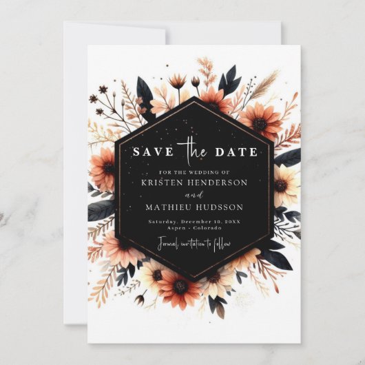 Minimalistische klassieke terracotta bruiloft save the date (Voorkant)