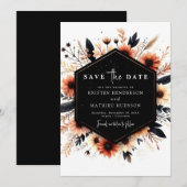 Minimalistische klassieke terracotta bruiloft save the date (Voorkant / Achterkant)