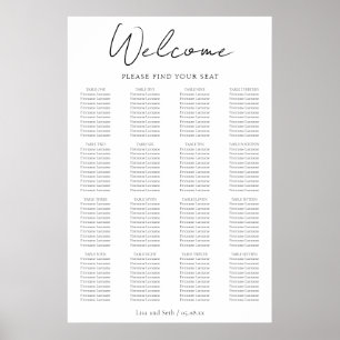 Minimalistische Klassieke Trouwzaalstoelen Chart Poster