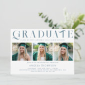 Minimalistische klassieke typografie 3 foto afstud kaart (Staand voorkant)
