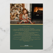 Minimalistische klassieke vakantie groene brief en folie feestdagenkaart (Achterkant)