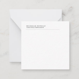Minimalistische Klassieke Zakelijke Eigen Naam Notitiekaartje