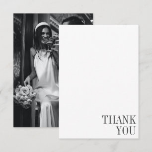 Minimalistische Klassieke Zwarte Typografie Foto B Bedankkaart
