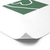 Minimalistische Klaver Blad Lijn Tekening Groen Aa Poster (Hoek)