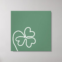 Minimalistische Klaverbladlijn Tekening Groen