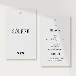 Minimalistische kleding hanglabel sjabloon visitekaartje