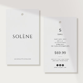 Minimalistische kleding Prijs | Maat Hanglabel Visitekaartje