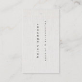 Minimalistische kledinglabel met linnen textuur visitekaartje (Voorkant)