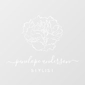 Minimalistische kleerlijmtypografie in wit raamsticker (Vel)