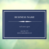 Minimalistische kleine bedrijfsnaam Kantoor Navybl Raamsticker (Vel 3)